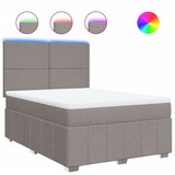 vidaXL Box spring postelja z vzmetnico taupe 140x200 cm blago, (21304454) | Shoptok.si