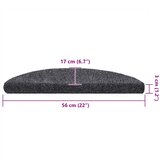 Prostirke za stepenice, samoljepljive, 5 kom, 56x17x3 cm, tamno sive, poluokrugle | shoptok.hr