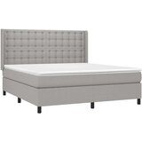  Krevet box spring s madracem LED svjetlosivi 160x200 cm tkanina | shoptok.hr