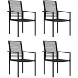 Maison Chic Vrtni stoli - Stol za vrt 4 kosi PVC ratan črni JS1555, (21877513) | Shoptok.si