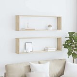  Kockaste zidne police 2 kom boja hrasta 100 x 15 x 30 cm drvene | Eponuda.ba