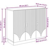  Strani šal Betonsko siva 89 x 34,5 x 77 cm Inženirski les, (5000218067) | Shoptok.si