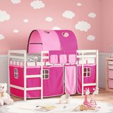  The Living Store Otroški pograd s tunelom roza 90x200 cm trdna borovina - Otroški Pograd, (21449068) | Shoptok.si