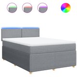 vidaXL Krevet s oprugama i madracem svjetlosivi 140x190 cm od tkanine | shoptok.hr