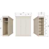 WOOOD Sivo-bež garderobna omara iz masivnega bora 171x212x63 cm Olivia – | Shoptok.si