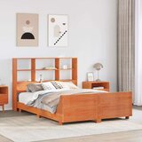  Posteljni okvir brez vzmetnice voščeno rjav 135x190 cm borovina | Shoptok.si