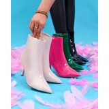 Resti Beige lacquered women's Elegant Classy stiletto heeled boots | ePonuda.com
