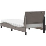 Krevet s madracem Hanko smeđesivi 90x200 cm od tkanine | Eponuda.com
