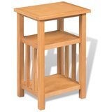 vidaXL Odstavna mizica s polico za revije 27x35x55 cm trdna hrastovina, (20625479) Cene