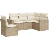  5-dijelni vrtni set sofa s jastucima bež od poliratana | shoptok.hr