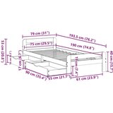  Okvir kreveta bez madraca voštano smeđi 75 x 190 cm od borovine | shoptok.hr
