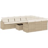 vidaXL 11-dijelni set vrtnih sofa od poliratana s jastucima bež | shoptok.hr