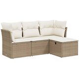  4-dijelni set vrtnih sofa s jastucima bež od poliratana | shoptok.hr