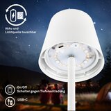 BRILONER 7517016 - LED RGB prigušiva stona lampa CILANO 3W/5V IP44 2000 mAh bela | Eponuda.com