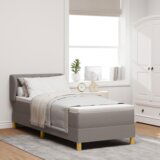 Box Postelja z vzmetnico Taupe 80x200 cm Tkanina, (22052941) | Shoptok.si