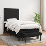The Living Store Box spring postelja z vzmetnico črna 90x200 cm blago - Box Spring Postelja, (21511989) Cene
