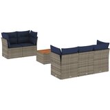 vidaXL Vrtna sedežna garnitura 6-delna z blazinami siv poli ratan, (21093271) | Shoptok.si