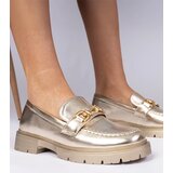 Gemre Golden elegant faux leather loafers Danetti | Shoptok.si