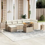  The Living Store Vrtna sedežna garnitura 8-delna z blazinami bež poli ratan - Vrtna Sedežna Garniture, (21449578) | Shoptok.si