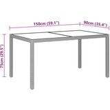  Vrtna jedilna garnitura 5-delna poli ratan in steklo bež, (20672544) | Shoptok.si