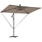 vidaXL Kantaliv dežnik z bananom Taupe 294 x 200 x 254 cm | Shoptok.si