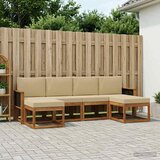  Set vanjskih sofa s jastukom 6 pcs Prirodna i bež Poliester | shoptok.hr