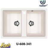  granitna sudopera usadna kvadratna dupla - ulgran - U-608 - (5 boja) 341 - ultra bela | Eponuda.com