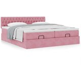  Otomanski posteljni okvir z vzmetnicami roza 160x200cm žamet, (21653280) | Shoptok.si