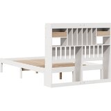  s regalom z knjige bez madraca bijeli 135x190cm borovina | shoptok.hr