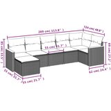  7-dijelni set vrtnih sofa od poliratana s jastucima crni Crna 62 x 62 x 69 cm | shoptok.hr
