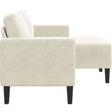 SOFA 2-sedežni kavč z ležiščem v obliki črke L, kremast 125 cm žamet | Shoptok.si