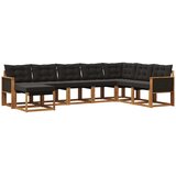 vidaXL Zunanja garnitura za sedenje z blazino 8 pcs Naravna in črna, (5000279639) | Shoptok.si