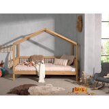 Vipack Dječji krevet od punog hrasta u obliku kućice/s dodatnim ležajem 90x200 cm u prirodnoj boji Forrest – | shoptok.hr
