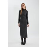 Defacto Bodycon Half Turtleneck Long Sleeve Maxi Dress Cene