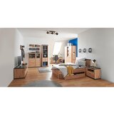 Hom`in regal 60/209/43 cm barve hrasta, temno siva | Shoptok.si