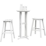  Set bar stolova za vrt 3 pcs Bijelo HDPE | shoptok.hr