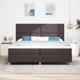  LED Box Spring Krevet Tamno smeđa 200 x 200 cm tkanina | shoptok.hr
