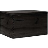 vidaXL Lesena škatla s pokrovom črna 40x30x23 cm trdna borovina | Shoptok.si