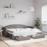  Dnevni krevet na razvlačenje smeđesivi 80 x 200 cm od tkanine | shoptok.hr