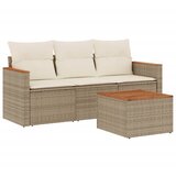 4-dijelni set vrtnih sofa s jastucima bež od poliratana | shoptok.hr