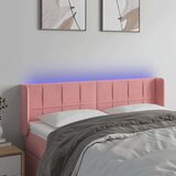  LED posteljno vzglavje roza 147x16x78/88 cm žamet, (20933993) Cene