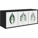 vidaXL TV ormar za montažu na zid HANAU 102 x 33 x 40 cm Crni hrast - Crni hrast Zeleni uzorak lišća | shoptok.hr