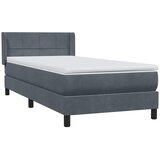 Box spring krevet s madracem tamnosivi 80 x 220 cm baršunasti | shoptok.hr