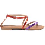 Shelvt Flat sandals with purple and red straps Cijene