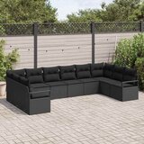  Sjedeća garnitura za vrt 10 kom. Crna poliratan 334 x 177 x 85 cm | shoptok.hr