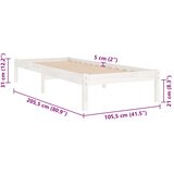  Okvir za krevet od masivne borovine bijeli 100 x 200 cm | shoptok.hr