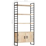 Police Knjižna omara 4-nadstropna 80x30x180 cm trden mangov les | Shoptok.si