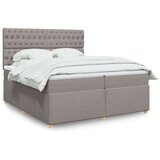 vidaXL Box spring postelja z vzmetnico taupe 200x200 cm blago, (21310685) | Shoptok.si