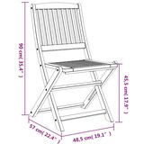  Sklopive vrtne stolice 6 kom 48 5x57x90 cm od drva bagrema | shoptok.hr