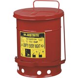 Justrite Varnostna posoda iz jeklene pločevine za odpadke, okrogla, z nožnim pedalom, prostornina 20 l | Shoptok.si